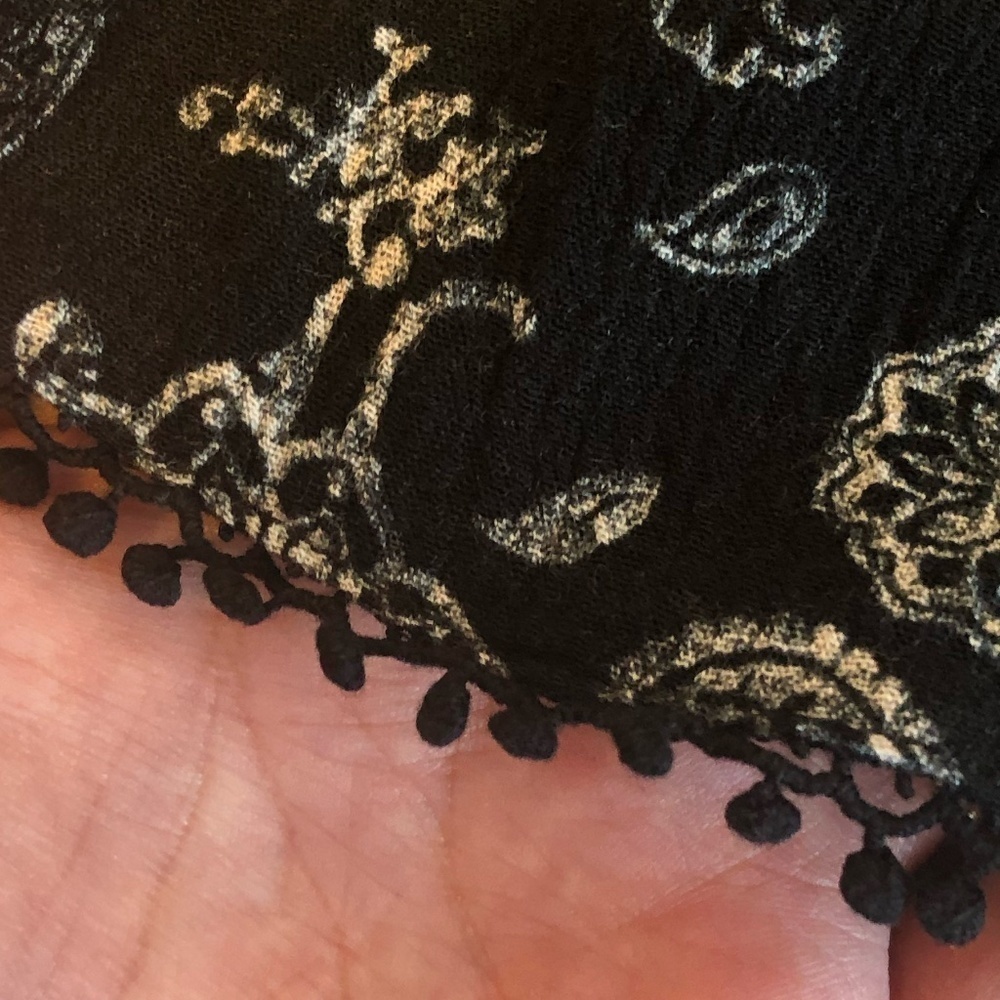 Knox Rose Dress boho black XL paisley off-the-shoulder bell sleeve silhouette - Picture 8 of 11